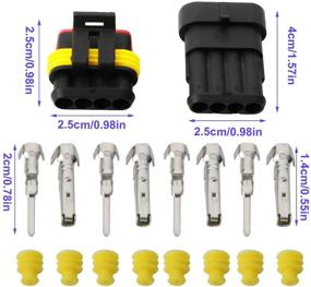 img 1 attached to ⚡️ CESFONJER 15 Kit Car Wire Connector: Waterproof Electrical Terminal for Auto, Motorcycle, Scooter, Truck, and Marine Plug Socket Kit - 2 Pin × 5 Kit, 3 Pin × 5 Kit, 4 Pin × 5 Kit