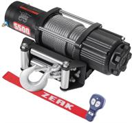 🏆 zeak advanced 5500 lb. electric winch: ultimate off-road powersports solution with galvanized steel rope, mount, and remote logo