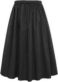 img 1 attached to 👗 Simple Elastic Flared Skirts with Pockets for Women's Clothing and Skirts