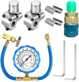 img 4 attached to 🔧 Vankcp Bpv31 Bullet Piercing Tap Valve Kit with Gauge - 10 Pcs Car Air Conditioner Recharge Kit for R134A AC Refrigerant Charging Hose