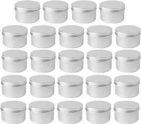 img 4 attached to Tosnail 24 Pack 7 oz Aluminum Screw Top Round Tins: Versatile Empty Candle Jars and Small Storage Containers