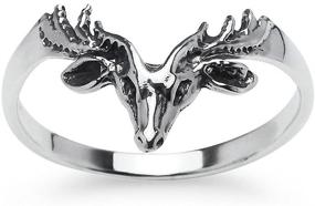 img 3 attached to 🦌 Forest Nature Boho Animal Jewelry: Silverline Jewelry 925 Sterling Silver Deer Antler Ring