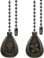 dotlite bronze ceiling fan pull chain set: enhance your fan with stylish pendant extension – 12 inches lighting & fan beaded ball fan pull chain extender with connector (2 pack) logo
