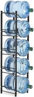 5-tier heavy duty water cooler jug rack for 5 gallon water dispenser - efficient space-saving storage rack (black) логотип