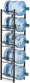 img 4 attached to 5-Tier Heavy Duty Water Cooler Jug Rack for 5 Gallon Water Dispenser - Efficient Space-Saving Storage Rack (Black)