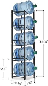 img 2 attached to 5-Tier Heavy Duty Water Cooler Jug Rack for 5 Gallon Water Dispenser - Efficient Space-Saving Storage Rack (Black)