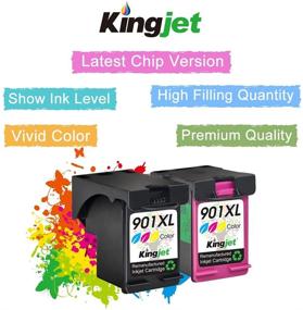 img 3 attached to 💡 Kingjet Remanufactured Ink Cartridges for HP 901 XL/901XL - Officejet 4500 Series, 2 Pack (1 Black, 1 Color)