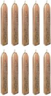 🎀 uniqooo 10-pack glossy champagne gold sealing wax sticks with wick for wax seal stamp - stunning embellishments for cards, envelopes, wedding invitations, and wine packages logo