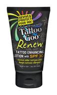 🌞 tattoo goo renew color enhancement lotion spf 30 - 95% natural protection | olive oil, vitamin a, d & e | uv/uva precision application | non-greasy, cruelty-free - 2 oz logo