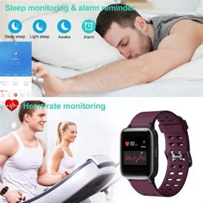 img 1 attached to 💦 Водонепроницаемые умные часы Willful Fitness Tracker с функцией мониторинга сердечного ритма для Android и iPhone, совместимые с Samsung - умные часы для мужчин и женщин (фиолетовые)