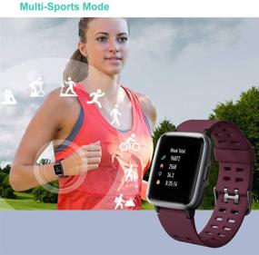 img 2 attached to 💦 Водонепроницаемые умные часы Willful Fitness Tracker с функцией мониторинга сердечного ритма для Android и iPhone, совместимые с Samsung - умные часы для мужчин и женщин (фиолетовые)