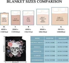 img 2 attached to 🎃 MFULEE Halloween Horror Peony Skull Fleece Blanket - Ultra Soft Flannel Microfiber Luxury Throw for Sofa, Bedroom, Office, Travel - Lightweight Air Conditioner Quilt - All Season - 50X40 Inch - Kids