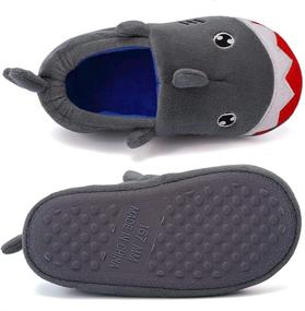 img 2 attached to Seannel Kids Cartoon Plush Slippers: Cozy Memory Foam Slip-on House Shoes for Boys and Girls - Bedroom Indoor/Outdoor Toddler Footwear