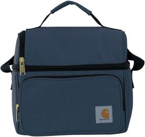 img 3 attached to Carhartt Navy Insulated Lunch Cooler Bag with Dual Compartments: The Ultimate Deluxe Solution