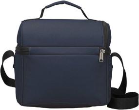 img 1 attached to Carhartt Navy Insulated Lunch Cooler Bag with Dual Compartments: The Ultimate Deluxe Solution