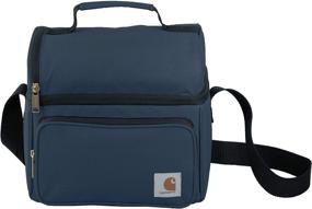 img 2 attached to Carhartt Navy Insulated Lunch Cooler Bag with Dual Compartments: The Ultimate Deluxe Solution