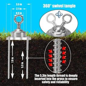 img 3 attached to 🐾 Bougainvillea Swivel Dog Tie-Out Stake Anchor, Anipaw Heavy-Duty Rust Proof Yard Stake for Dogs - Holds 1500 lbs Pull Force - Perfect for Outdoor Yard, Camping, and Lawn Use