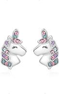 🦄 hypoallergenic unicorn earrings for girls - kingsin stud jewelry gifts for party, birthdays, daughters, sisters, or women logo