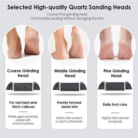 img 2 attached to 🦶 Rechargeable Electric Foot File Callus Remover with Power Display - Professional Foot Care Kit for Salon or Home Use
