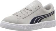 puma girls' suede classic badge ps sneaker: timeless style and comfort for young fashionistas logo