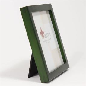 img 2 attached to 🖼️ Green Wood Picture Frame Gallery - 5x5 inch - Lawrence Frames Collection