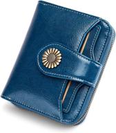 💼 insifeel women's small leather bifold wallet in blue | compact rfid blocking ladies purse for enhanced seo logo