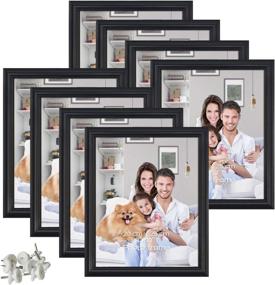 img 4 attached to 🖼️ Black 8x10 Picture Frames - Set of 8: Ideal Home, Office & Family Wall Decor