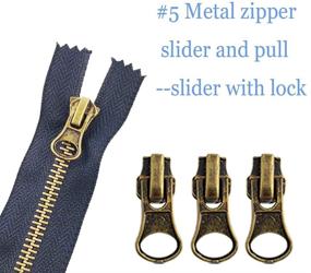 img 3 attached to 12 Pcs Zipper Pulls - Replacement Zipper Slider Repair Kit for Coats, Jackets - #5 Metal, Plastic, and Nylon Coil Zippers