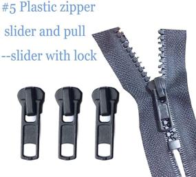 img 2 attached to 12 Pcs Zipper Pulls - Replacement Zipper Slider Repair Kit for Coats, Jackets - #5 Metal, Plastic, and Nylon Coil Zippers