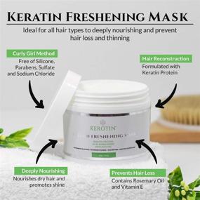 img 3 attached to 🌿 Keratin Freshening Mask: Natural Repair for Dry & Damaged Hair - Deep Conditioning with Argan Oil | Paraben & Sulfate Free