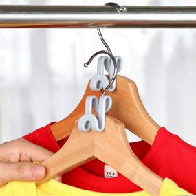 img 3 attached to 🧥 Mlici Connector Hooks Hanger Extenders for Velvet Hangers - Coat Clothes Garment, Mini Cascading Velvet Hangers with Hooks - Heavy Duty Huggable Hangers, Space Saving in Grey