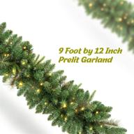 🎄 lifefair 9 ft christmas garland: pre-lit 50 warm lights, classic green with 340 branch tips logo