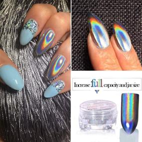 img 1 attached to 💅 PrettyDiva Chrome Nails Powder: Multi-Chrome Holographic Nail Pigment - Mirror Effect Titanium Powder for Resin Set | 7 Colors Synthetic Resin Holo Metallic Pigment for Nail Art