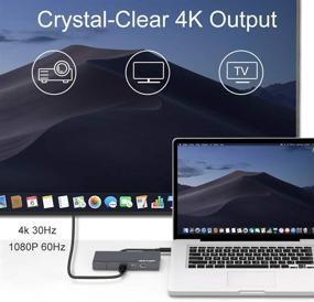 img 2 attached to 🔌 USB C HUB, адаптер Wavlink USB-C to HDMI 4K@30Hz с гигабитным Ethernet, порт USB 3.0, считыватель SD-карт, зарядка 100 Вт PD3.0 для iPad Pro/MacBook Pro 2016+/MacBook Air 2018+ и других устройств с Type C