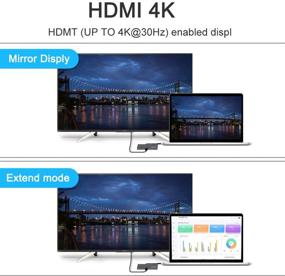 img 1 attached to 🔌 USB C HUB, Wavlink USB-C to HDMI 4K@30Hz Adapter with Gigabit Ethernet, USB 3.0 Port, SD Card Reader, 100W PD3.0 Charging for iPad Pro/MacBook Pro 2016+/MacBook Air 2018+ and Other Type C Devices