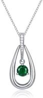 birthstone teardrop necklace stainless birthday logo