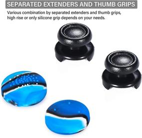 img 2 attached to 🎮 Enhance Your Gaming Performance with Playrealm FPS Thumbstick Extender & 3D Texture Rubber Silicone Grip Cover 2 Sets for PS5 Dualsense & PS4 Controller (Camouflage Blue)