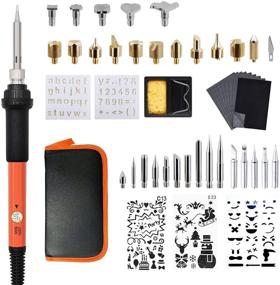 img 4 attached to 🔥 Adjustable 60W Wood Burning Pen Kit Set - 50pcs Wood Burning Accessories with Carving, Embossing, and Soldering Tips, Stencil Stand, Carrying Case