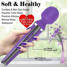 img 3 attached to 💜 Toolodge Portable Rechargeable Massager: Cordless, Powerful, and Water-Resistant with Multiple Patterns & Speeds for Muscle Recovery - Ideal for Back, Shoulder, and Neck (Purple)