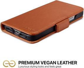 img 1 attached to 📱 Dreem Fibonacci 2-in-1 Wallet-Case for Apple iPhone 12 Pro Max - Premium Vegan Leather, Detachable Magnetic Shockproof Phone Case, RFID Card Protection, Versatile Flip Stand - Caramel