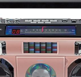 img 2 attached to 🎶 Studebaker SB2145RG Retro Street Bluetooth Boombox with FM Radio, CD Player, LED EQ, 10 Watts RMS Power and AC/DC - Rose Gold, 80s Inspired