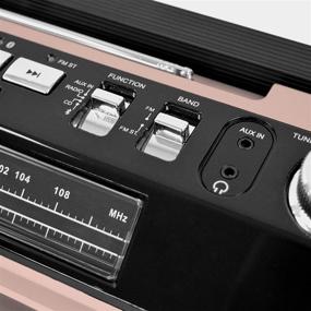 img 1 attached to 🎶 Studebaker SB2145RG Retro Street Bluetooth Boombox with FM Radio, CD Player, LED EQ, 10 Watts RMS Power and AC/DC - Rose Gold, 80s Inspired