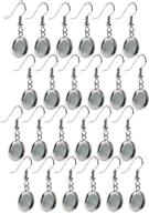 📿 24-unit pack of bastex silver earring blanks: wire hooks with small 12mm cabochon settings - perfect for diy jewelry making supplies and earring findings logo