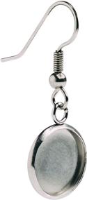 img 2 attached to 📿 24-Unit Pack of Bastex Silver Earring Blanks: Wire Hooks with Small 12mm Cabochon Settings - Perfect for DIY Jewelry Making Supplies and Earring Findings