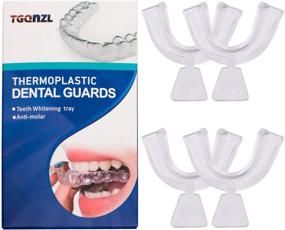 img 4 attached to 🦷 TGQNZL Безопасный для здоровья полости рта щиток от скрежетания зубами - стискивания, бруксизма, сна, занятий спортом - тонкие формованные лотки для отбеливания зубов с чехлом (4 упаковки)