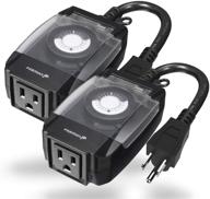 🕰️ fosmon c-10707us 24-hour mechanical light timer, 15a, waterproof, etl listed, 3-prong outlet, heavy duty grounded, 7-inch power cord, black (2 pack) логотип