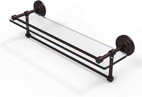 img 2 attached to Allied Brass QN-1TB/22-GAL-ABZ Qn 1 Tb Gal Inch Gallery Towel Bar Glass Shelf, 22 Inch, Antique Bronze: Stylish and Functional Bathroom Accessory
