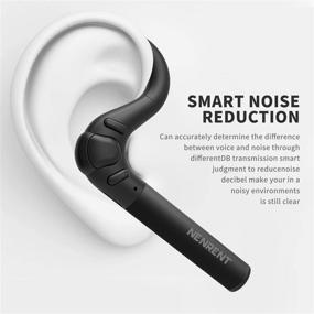 img 1 attached to 🎧 NENRENT S580 Беспроводная гарнитура Bluetooth: Время разговора до 12-15 часов в правом ухе, беспроводное наушниковое устройство с микрофоном - Hands-Free звонки, черный 1 штука.