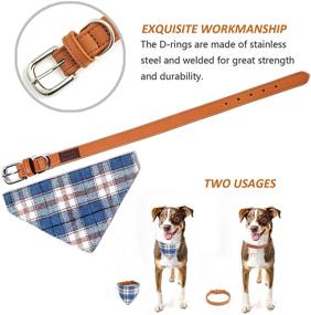 img 1 attached to MOBA Pet Dog Collar: Adjustable Buckle, Detachable Plaid, Triangle Scarf, for X-Small to Large Dogs