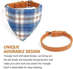 img 2 attached to MOBA Pet Dog Collar: Adjustable Buckle, Detachable Plaid, Triangle Scarf, for X-Small to Large Dogs